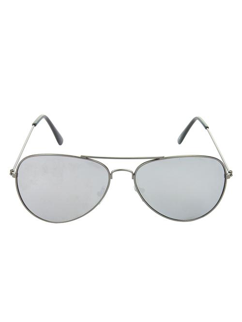 hrinkar men women boys & girls aviator & sunglasses grey frame, silver lens (medium) - 18239031 - Very Small Image - 1