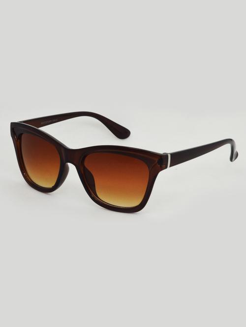 hrinkar men women boys & girls cat-eye & sunglasses brown frame, clear lens (medium) - 18239113 - Very Small Image - 1