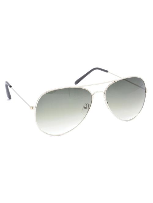 hrinkar men women boys & girls aviator & sunglasses silver frame, green lens (medium) - 18239165 - Very Small Image - 1