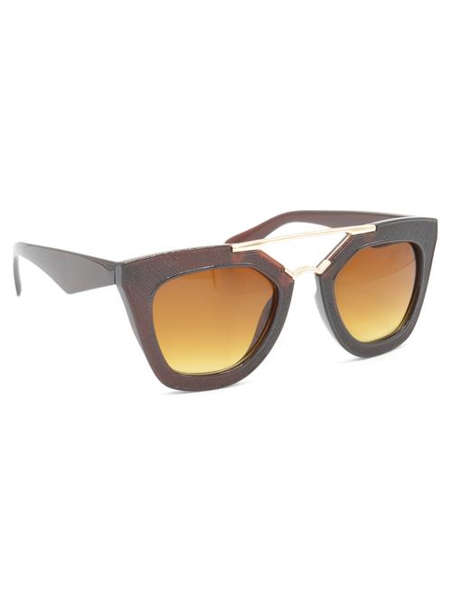 hrinkar men women boys & girls rectangular & sunglasses golden frame, brown lens (medium) - 18239172 - Very Small Image - 1