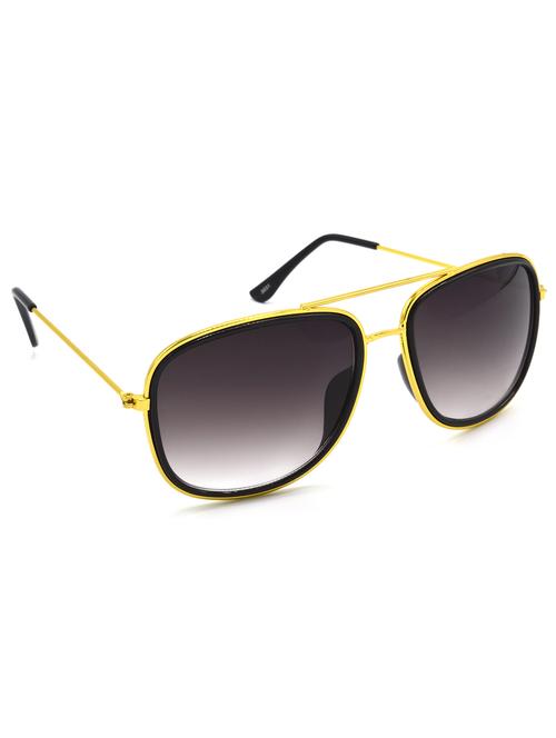 hrinkar men women boys & girls rectangular & sunglasses golden frame, grey lens (medium) - 18239179 - Very Small Image - 1