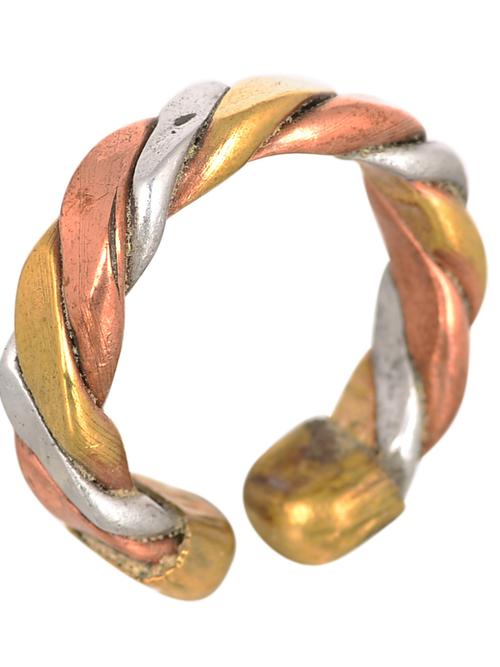 kesar zems tridhatu opening ring adjustable thumb ring spiral ring good luck challa ring for unisex - 18239900 - Very Small Image - 1
