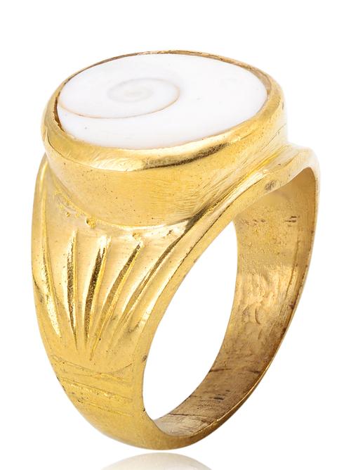kesar zems natural gomti chakra stone brass ring for unisex for prosperity & happiness. - 18239946 - Very Small Image - 1