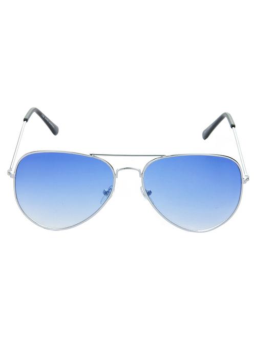 hrinkar men women boys & girls aviator & sunglasses silver frame, blue lens (medium) - 18242266 - Very Small Image - 1
