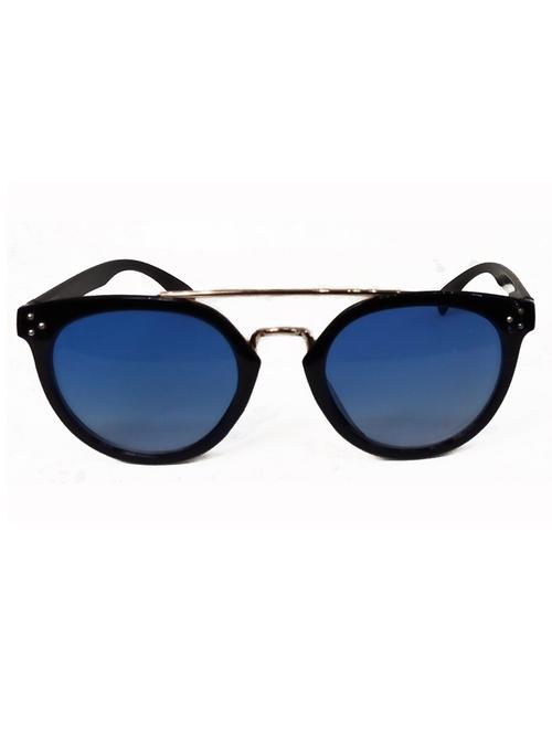 hrinkar men women boys & girls round & sunglasses golden frame, blue lens (medium) - 18242310 - Very Small Image - 1