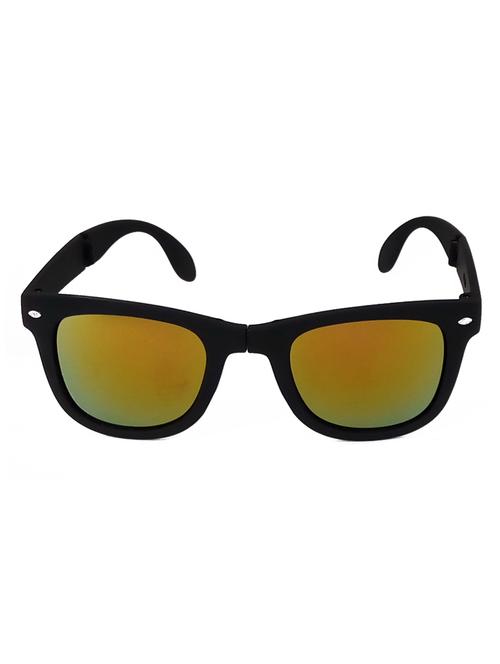 hrinkar men women boys & girls wayfarer & sunglasses black frame, yellow lens (medium) - 18242327 - Very Small Image - 1