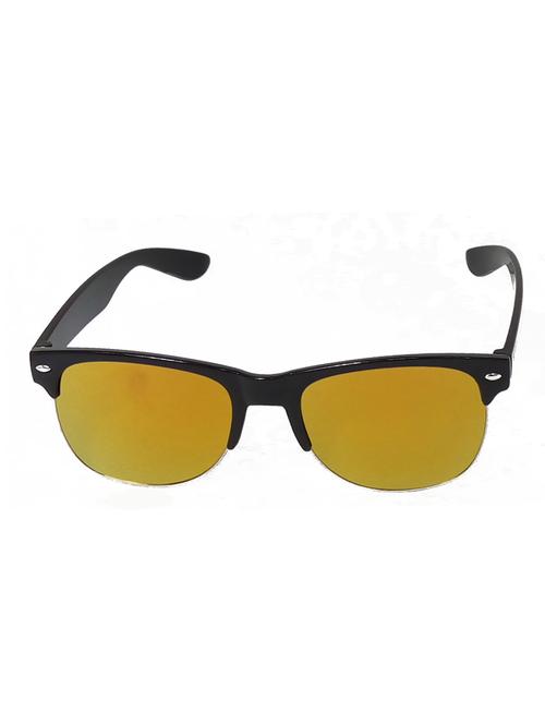hrinkar men women boys & girls wayfarer & sunglasses black frame, golden lens (medium) - 18242337 - Very Small Image - 1