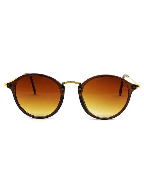 hrinkar men women boys & girls wrap-around & sunglasses brown & golden frame, brown lens (medium) - 18242353 - Very Small Image - 1