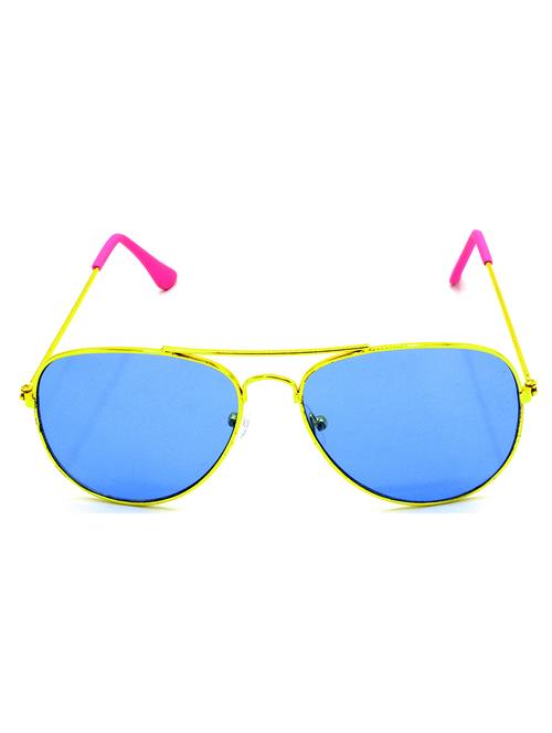 hrinkar men women boys & girls aviator & sunglasses golden frame, blue lens (medium) - 18242420 - Very Small Image - 1