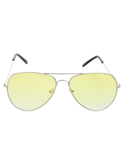 hrinkar men women boys & girls aviator & sunglasses silver frame, yellow lens (medium) - 18242463 - Very Small Image - 1