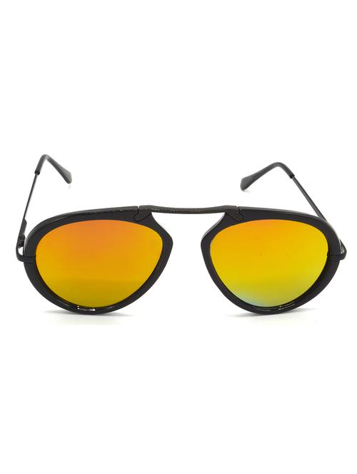 hrinkar men women boys & girls wrap-around & sunglasses black frame, golden lens (medium) - 18242499 - Very Small Image - 1
