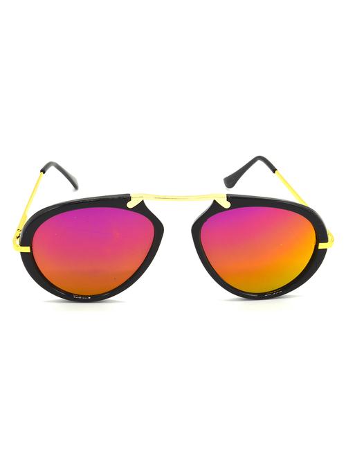 hrinkar men women boys & girls wrap-around & sunglasses golden frame, pink lens (medium) - 18242501 - Very Small Image - 1