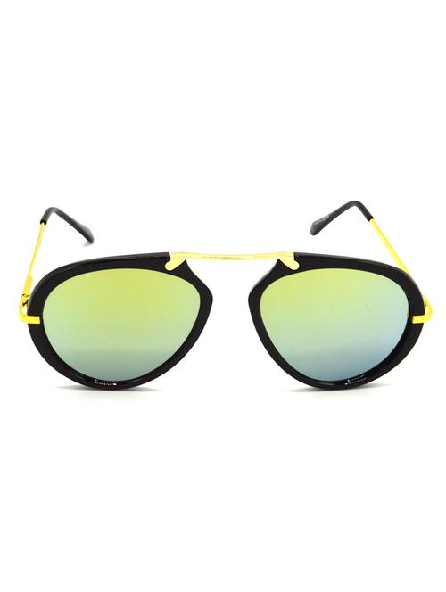 hrinkar men women boys & girls wrap-around & sunglasses golden frame, silver lens (medium) - 18242502 - Very Small Image - 1