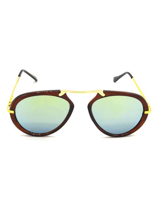 hrinkar men women boys & girls wrap-around & sunglasses golden frame, silver lens (medium) - 18242507 - Very Small Image - 1
