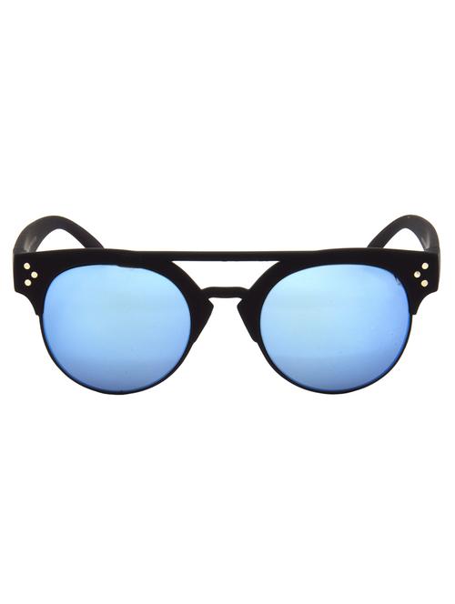 hrinkar men women boys & girls clubmaster & sunglasses black frame, blue lens (medium) - 18242670 - Very Small Image - 1