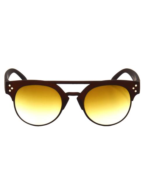 hrinkar men women boys & girls clubmaster & sunglasses brown frame, brown lens (medium) - 18242673 - Very Small Image - 1