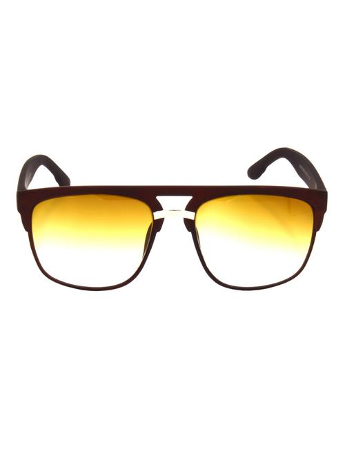 hrinkar men women boys & girls rectangle & sunglasses brown frame, yellow lens (medium) - 18242708 - Very Small Image - 1
