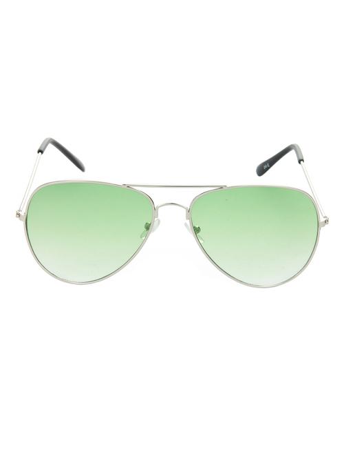 hrinkar men women boys & girls aviator & sunglasses silver frame, green lens (medium) - 18243111 - Very Small Image - 1