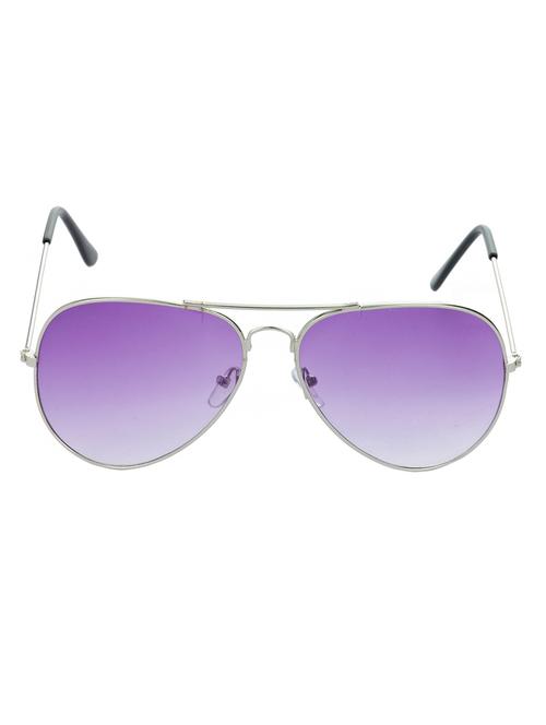 hrinkar men women boys & girls aviator & sunglasses silver frame, violet lens (medium) - 18243112 - Very Small Image - 1
