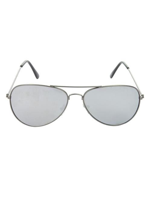 hrinkar men women boys & girls aviator & sunglasses grey frame, silver lens (medium) - 18243143 - Very Small Image - 1