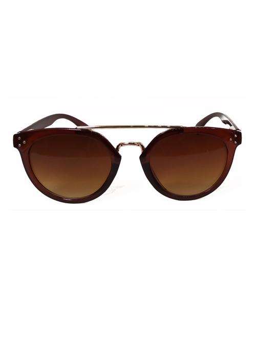 hrinkar men women boys & girls round & sunglasses golden frame, brown lens (medium) - 18243161 - Very Small Image - 1