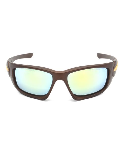hrinkar men women boys & girls sports & sunglasses brown frame, silver lens (medium) - 18243279 - Very Small Image - 1