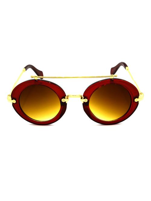 hrinkar men women boys & girls round & sunglasses red frame, brown lens (medium) - 18243286 - Very Small Image - 1
