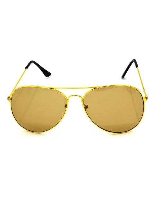 hrinkar men women boys & girls aviator & sunglasses golden frame, brown lens (medium) - 18243330 - Very Small Image - 1