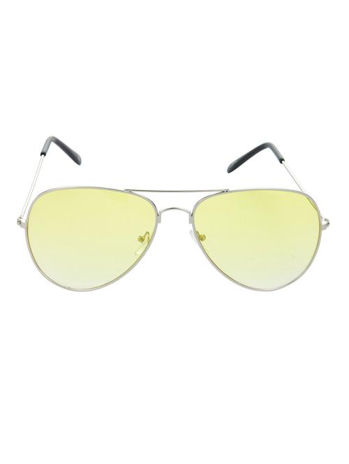 hrinkar men women boys & girls aviator & sunglasses silver frame, yellow lens (medium) - 18243352 - Very Small Image - 1