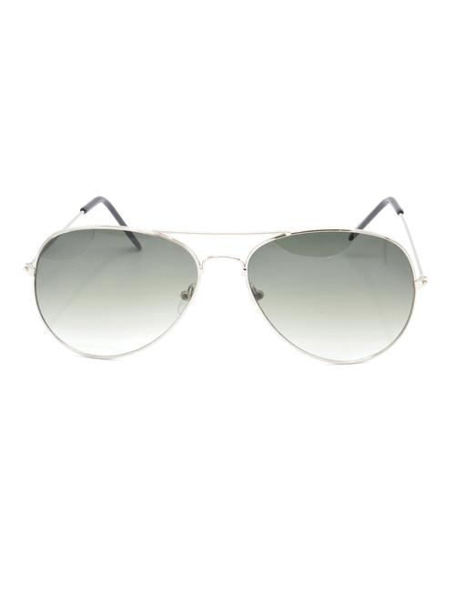 hrinkar men women boys & girls aviator & sunglasses silver frame, green lens (medium) - 18243355 - Very Small Image - 1