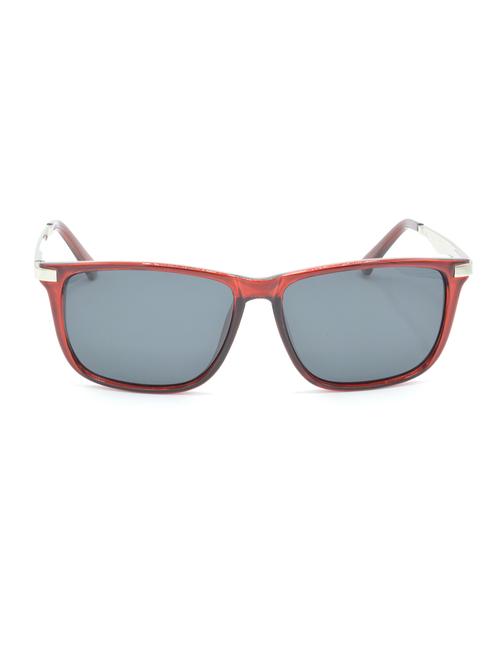 hrinkar men women boys & girls rectangular & sunglasses silver frame, grey lens (medium) - 18243358 - Very Small Image - 1