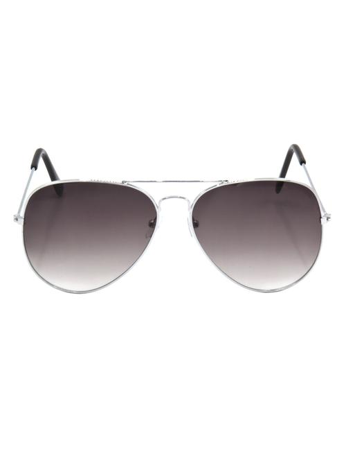 hrinkar men women boys & girls aviator & sunglasses silver frame, grey lens (medium) - 18243369 - Very Small Image - 1
