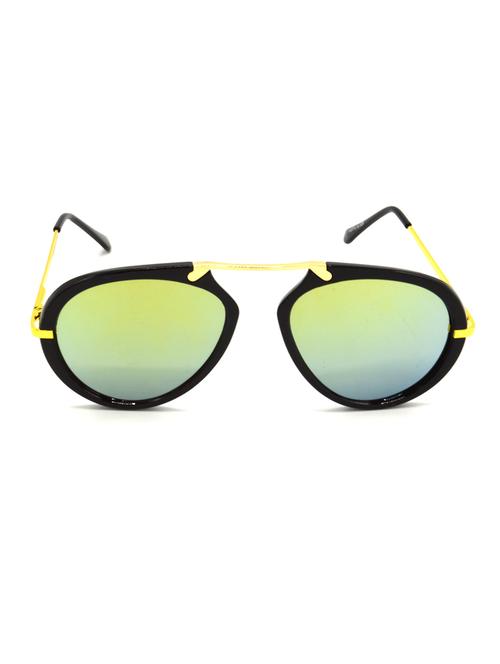 hrinkar men women boys & girls wrap-around & sunglasses golden frame, silver lens (medium) - 18243403 - Very Small Image - 1