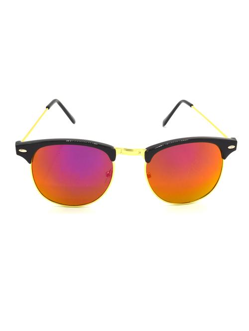 hrinkar men women boys & girls clubmaster & sunglasses golden frame, pink lens (medium) - 18243431 - Very Small Image - 1