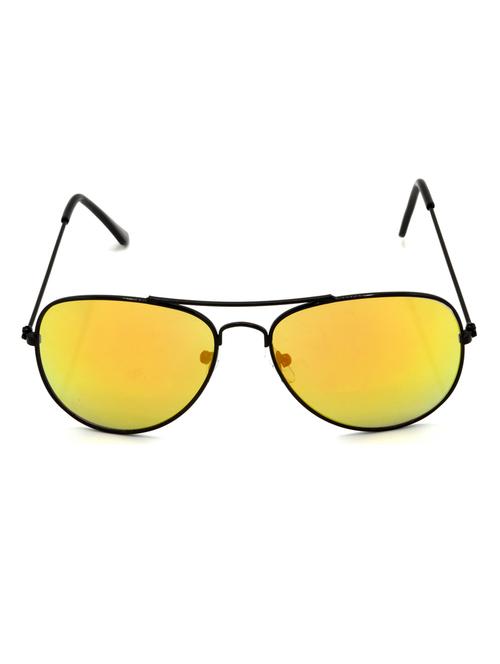 hrinkar men women boys & girls aviator & sunglasses black frame, golden lens (medium) - 18243434 - Very Small Image - 1