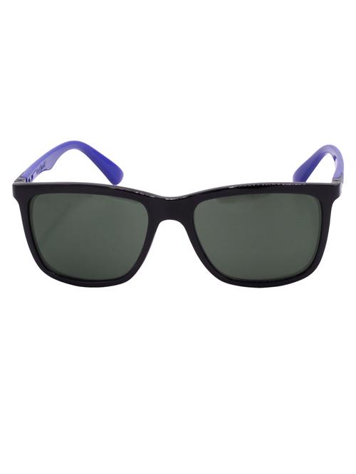 hrinkar men women boys & girls rectangular & sunglasses black & blue frame, green lens (medium) - 18243514 - Very Small Image - 1