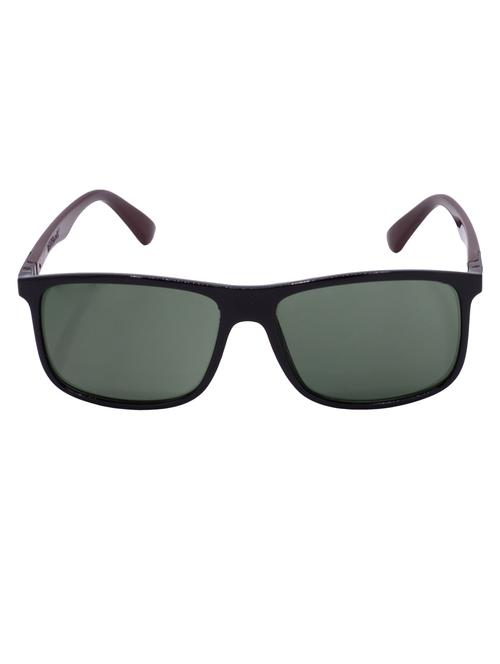 hrinkar men women boys & girls rectangular & sunglasses black & brown frame, green lens (medium) - 18243562 - Very Small Image - 1