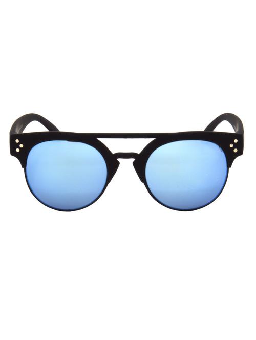hrinkar men women boys & girls clubmaster & sunglasses black frame, blue lens (medium) - 18243625 - Very Small Image - 1
