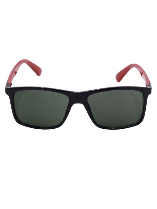 hrinkar men women boys & girls rectangular & sunglasses black & red frame, green lens (medium) - 18243700 - Very Small Image - 1