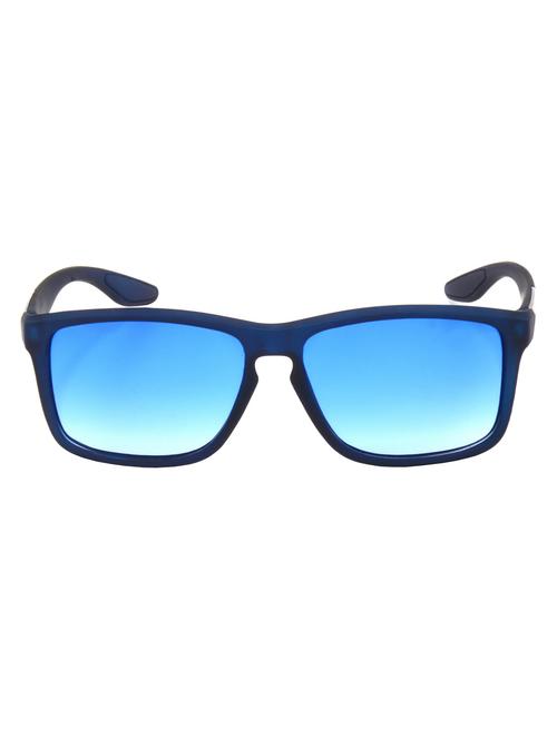 hrinkar men women boys & girls retro square & sunglasses blue frame, clear lens (medium) - 18243780 - Very Small Image - 1
