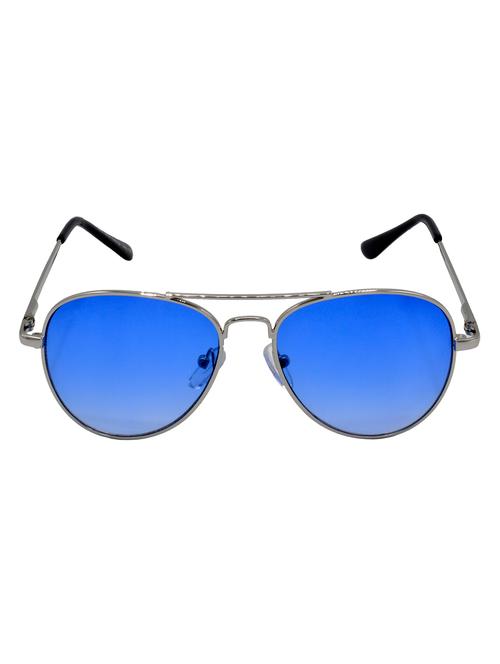 hrinkar men women boys & girls aviator & sunglasses silver frame, blue lens (medium) - 18243920 - Very Small Image - 1