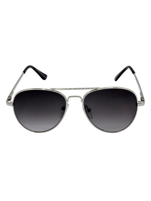 hrinkar men women boys & girls aviator & sunglasses silver frame, grey lens (medium) - 18243921 - Very Small Image - 1