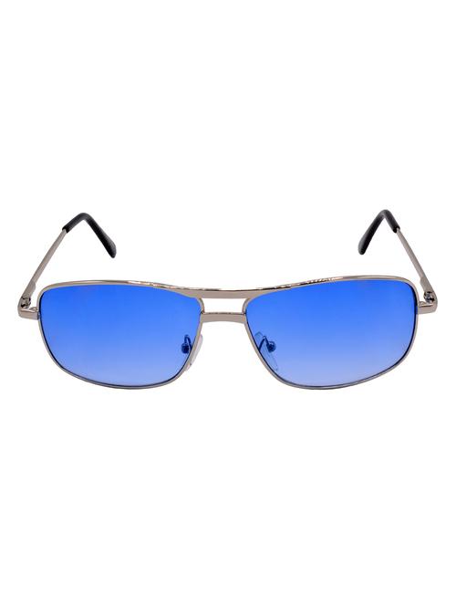 hrinkar men women boys & girls rectangular & sunglasses silver frame, blue lens (medium) - 18243926 - Very Small Image - 1