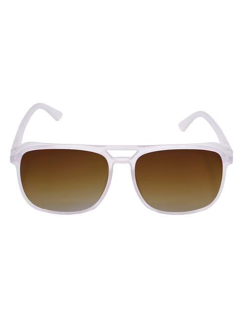 hrinkar men women boys & girls retro square & sunglasses white frame, brown lens (medium) - 18243942 - Very Small Image - 1
