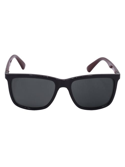 hrinkar men women boys & girls rectangular & sunglasses black & brown frame, grey lens (medium) - 18244001 - Very Small Image - 1