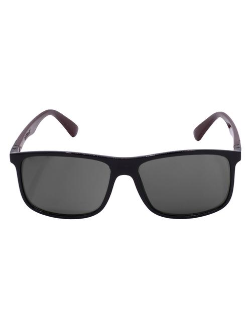 hrinkar men women boys & girls rectangular & sunglasses black & brown frame, grey lens (medium) - 18244011 - Very Small Image - 1