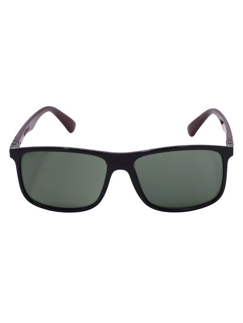 hrinkar men women boys & girls rectangular & sunglasses black & brown frame, green lens (medium) - 18244012 - Very Small Image - 1