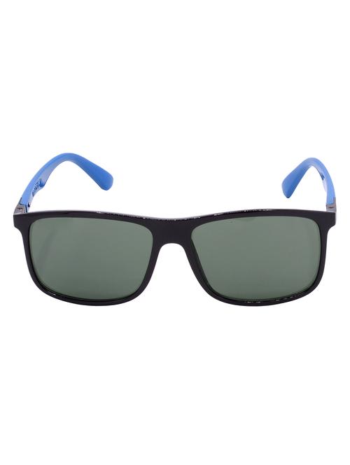 hrinkar men women boys & girls rectangular & sunglasses black & sky blue frame, green lens (medium) - 18244014 - Very Small Image - 1
