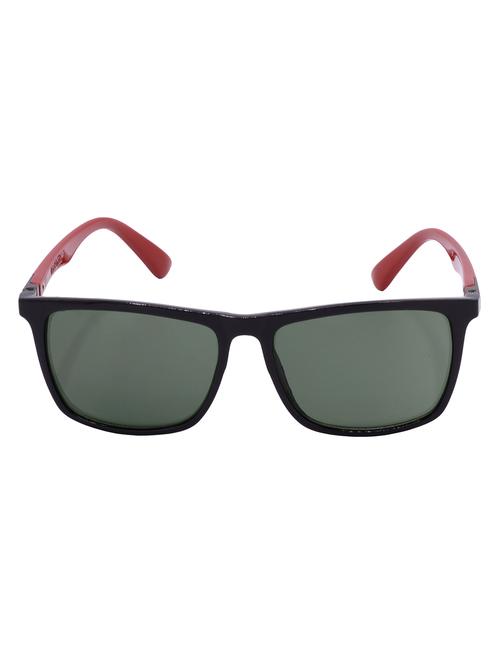 hrinkar men women boys & girls rectangular & sunglasses black & red frame, green lens (medium) - 18244026 - Very Small Image - 1