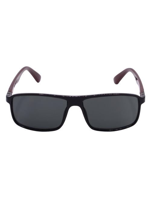 hrinkar men women boys & girls rectangular & sunglasses black & brown frame, grey lens (medium) - 18244031 - Very Small Image - 1